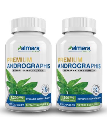 Palmara Health Premium Andrographis Paniculata Extract 2 Pack - 1,200mg (100mg Andrographolides) per Serving, Non-GMO, Vegan, Gluten Free 240 Count (Pack of 1)