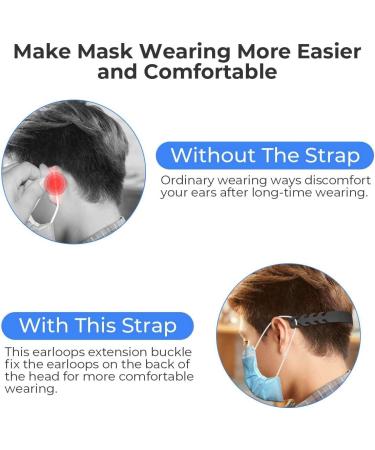 Extenders Ear Savers 6PCS SlickMart Anti-Slip Silicone Extension Hook 8 Gear Adjustable Strap Extension Holder for Ear Pain Relieved Tight Ear Straps(2 Color) A Blue/Gray - Buy Online on GoSupps.com