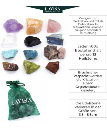Lavisa Large Gemstones Set (400g) - Healing Stones for Energizing Water | Gemstone Drinking Water | Premium Crystals & Mineral Stones - Buy Online on GoSupps.com