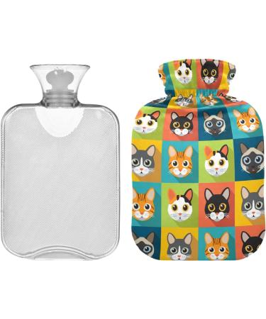 Buy Cute Colorful Cat Heat Bottle - 1L Hot Water Bottle for Pain Relief & Warmth | Perfect for Sports Injuries & Cozy Comfort - Buy Online on GoSupps.com
