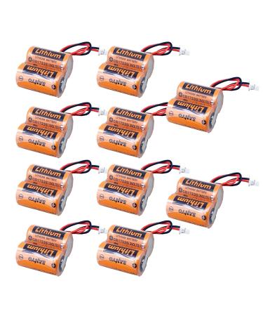 EVA(10-Pack) 2CR17335A WK17 6V 1800mAh Battery for SANYO MR-BAT6V1 Compatible for M80 Driver MR-J4 servo System