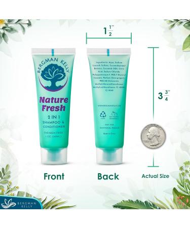 BERGMAN KELLY Travel Size 2-in-1 Shampoo & Conditioner 100 PK - Nature Fresh Hotel Toiletries - Refreshing Guest Amenities - Buy Online on GoSupps.com