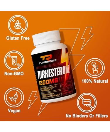 Turkesterone Supplement 1300mg High Strength - 20% Turkesterone - Athletic Performance & Muscle Mass - 120 Capsules - Buy Online on GoSupps.com