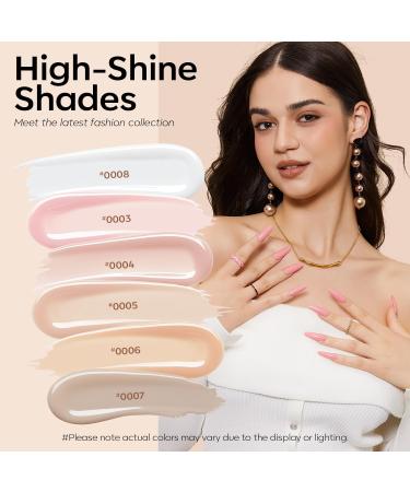 Modelones 6 Colors Nail Builder Gel Kit - Nude White Builder Gel Set with Mini Lamp & Forms - Buy Online on GoSupps.com