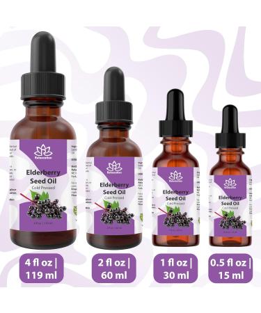 Relaxcation Elderberry Seed Oil Cold Pressed Unrefined Carrier Oil for Face Hair Nails & Body | Lightweight Botanical Extract for Travel Glow Blends & Skin Care (4 oz) 4 Fl Oz (Pack of 1) - Buy Online on GoSupps.com