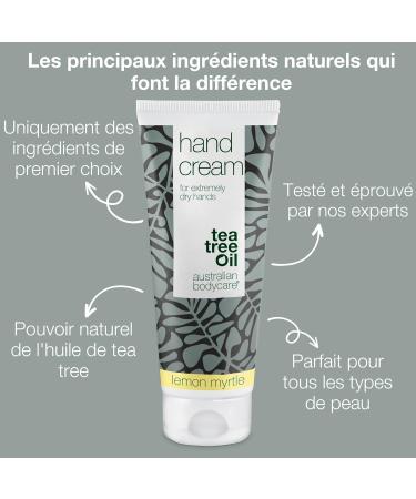 Cr me Mains Myrte Citronn Australian Bodycare Hand Cream (100 ml) | Baume 100% V gan pour Ecz ma & Dermatite | Hydratant Main S ches Ger ures & Craquelures | Huile d'Arbre Th et Myrte Citronn  - Buy Online on GoSupps.com