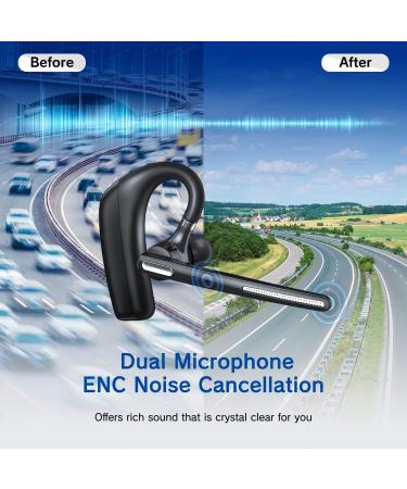 Bluetooth Headset - Wireless Headset with Microphone 90 Days Standby/110 Hours Talktime, Bluetooth Earpiece for Cell Phone/PC Tablet/Laptop Computer, Headphones for Trucker/Driver/Business - Buy Online on GoSupps.com
