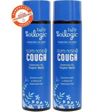 Oilogic Stuffy Nose and Cough Vapor Bath Relief - 100% Pure Essential Oil Breathe Blend for Babies & Toddlers - Lavandin, Orange, Eucalyptus Oil - 266ml (2-Pack) - Buy Online on GoSupps.com
