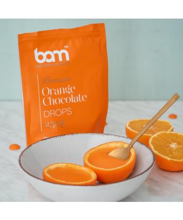 BAM Orange Chocolate Drops Callets Melting Nuggets Home And Professional Baking Orange Taste 250g - Buy Online on GoSupps.com
