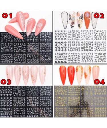 12design/sheet Nail Art Decor Manicure DIY Valentine Design Slider Decals 3D Lace Flower Leaf Nail Stickers Mandala(02) Style02 - Buy Online on GoSupps.com