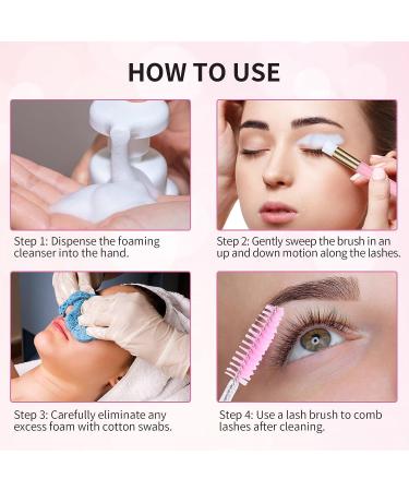 Lash Shampoo Bottle Brushes Set with Empty Bottles, Labels, Mascara Wands, Cleansing Brushes, and Bag - 50 Pcs Total - Buy Online on GoSupps.com
