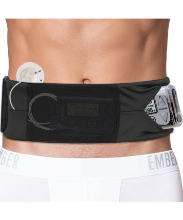 Insulin Pump Belt with Mesh Pouch for Easy Viewing Breathable Diabetic Pump Holder Adjustable Insulin Pump Waist Band Accessories Epipen Glucose Monitor Supplies Men Women Adult Small Small (Pack of 1)