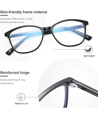 Madison Avenue Blue Light Filter Glasses for Women | TR90 Computer Glasses with Metal Hinges | Stylish Black Non-Prescription Eyewear - Buy Online on GoSupps.com