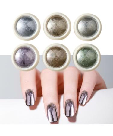 Poudre de paillettes ongles kit de poudre ongles chrom 6 couleurs Miroir Effet Fingernail Chrome - Poudre de peinture ongles chatoyante pour le festival les rencontres le maquillage l'Hallo 02 B - Buy Online on GoSupps.com