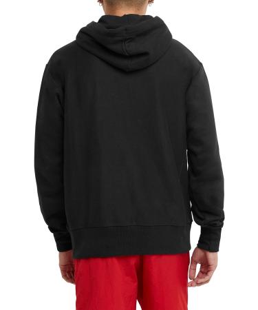 Champion Men's Reverse Weave Pullover Hooded Sweatshirt - Best Hoodies for Men - C Logo - Black - Buy Online on GoSupps.com