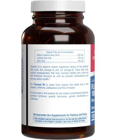 Cold Pressed Organic Flaxseed Oil 1000mg Softgels - Non GMO Organic Flax Seed Oil Rich in Naturally Occurring Omega 3 6 9 for Full Body Benefits - Fish Free Omega 3 Supplement (180 Softgels) - Buy Online on GoSupps.com