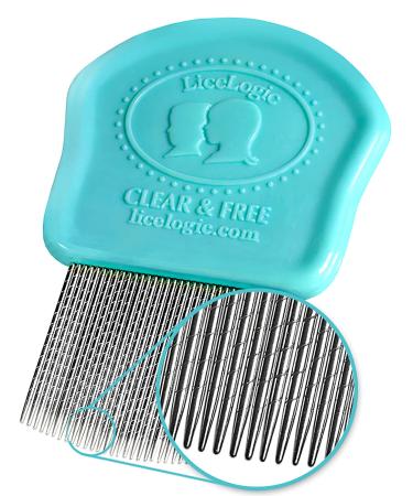 LiceLogic Eliminator Lice Comb/Nit Comb With Professional Grade Stainless Steel Metal Teeth With No Slip Grip Handle is Durable, Strong, Effective, and Reusable 1 Count (Pack of 1)