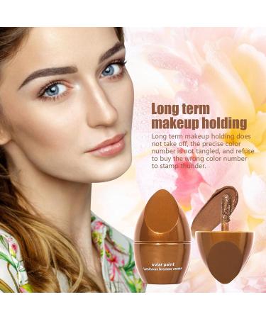 Bronzer Contouring Cream | Four Shades Face Highlighting Shade Pencil | Ultra-Smooth Water and Sweat-Resistant Shade Kit for Face Cheekbone Body 02# Warm Brown With Pearlescent  - Buy Online on GoSupps.com