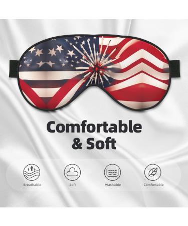 American Flag Firework Print Unisex Eye Mask | Soft Travel Eye Shade for Yoga & Work - Buy Online on GoSupps.com