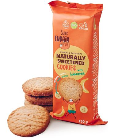 SUPER FUDGiO Organic Cookies | Organic vegan cookies naturally sweetened with agave palm oil free | healthy snacking | 8 x 130 g - Buy Online on GoSupps.com