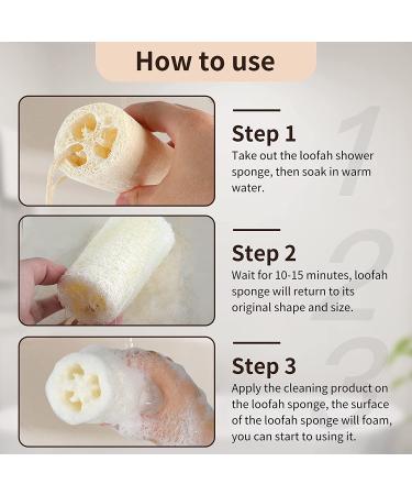 Natural Loofah Sponge for Exfoliating Body Scrubber - 3 Pack for Men and Women - Eco-Friendly and Skin Care Benefits for a Radiant Appearance - Buy Online on GoSupps.com