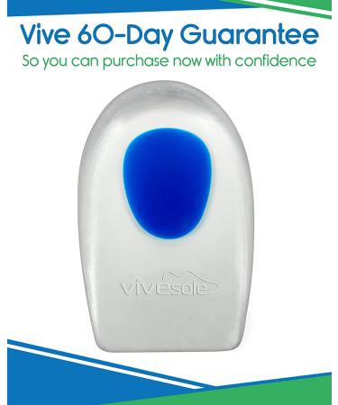 ViveSole Gel Heel Cups (Pair) - Plantar Fasciitis Relief - Silicone Inserts for Bone Spurs & Achilles Treatment - Support Protectors for Men & Women - Blue SM - Buy Online on GoSupps.com