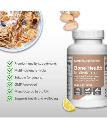 Bone Health Multivitamins | With Calcium Magnesium Zinc Copper and Vitamin C | 120 Tablets 2 Month Benefit | Vegetarian & Vegan Friendly | Simply Supplements - Buy Online on GoSupps.com