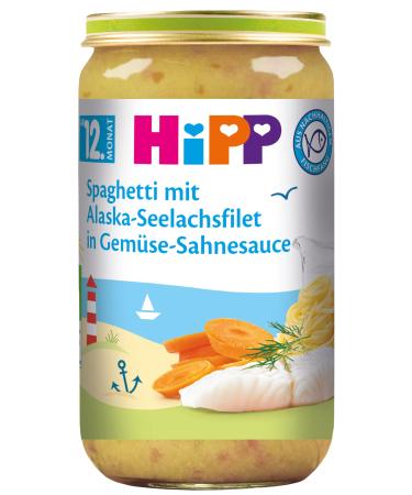 Hipp Spaghetti with Alaska-Seel axis fillet in vegetable cream sauce 6 Pack (6 x 250 g) H 6825 spagh./Lachs/gem.250g 250 g (6 -pack) single