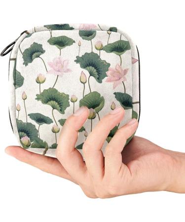 Menstrual Pad Bag with Zipper | Stylish Lotus Pattern Ladies Napkin & Tampons Collection Bag for Women and Girls - Shop Now! - Buy Online on GoSupps.com