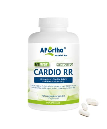 Aportha Cardio RR L-Arginine + L-Citrullin + potassium + heart vitamin vitamin B1 240 vegan capsules for 1 month in clean label quality gluten-free allergen-free lactose-free sugar-free - Buy Online on GoSupps.com