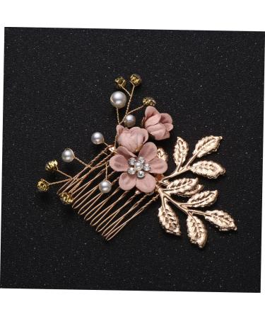 Didiseaon Flower Hair Accessories Rhinestone Headpiece Bridal Headpiece Rhinestone Hair Comb Jeweled Hair Combs Pearl Hair Comb Wedding Gold Hair Comb Clip Tiara Crystal Set Pink Bride - Buy Online on GoSupps.com