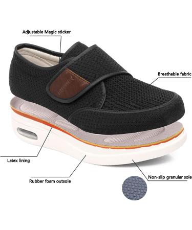SDEQA Men's Adjustable Diabetic Shoes - Summer Comfort (Blue, Size 14.5) - Buy Online on GoSupps.com