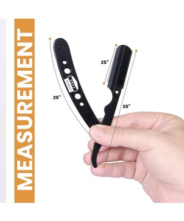 Utopia Care Professional Barber Straight Edge Razor Safety with 100 Lord Blades - Stainless Steel (Black) - Buy Online on GoSupps.com
