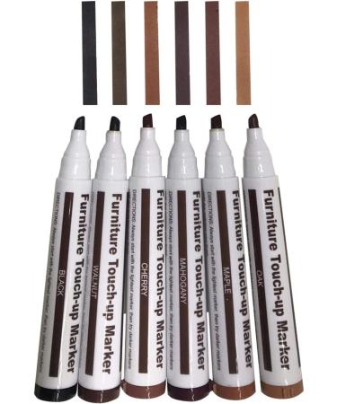 sillervan Furniture Marker pens Scratch Restore Kit 6 Felt Tip Wood Markers 6 Wax Stick Crayons Colors: Oak Cherry Walnut Maple Mahogany Black Compatible - Buy Online on GoSupps.com