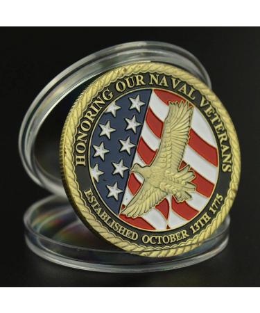 Fengjj 2-Piece US Navy Commemorative Coin Set - Honor Our Naval Veterans with Eagle & Flag Design - Buy Online on GoSupps.com