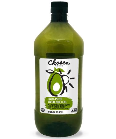 Chosen Foods 100% Pure Avocado Oil, Keto and Paleo Diet Friendly, Kosher Oil for Baking, High-Heat Cooking, Frying, Homemade Sauces, Dressings and Marinades (2 liters) 67.6 Fl Oz (Pack of 1)