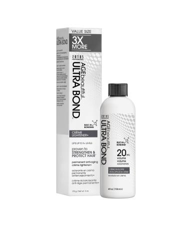 AGEbeautiful Ultra Bond Permanent Creme Hair Lightener | Anti-Aging | Strengthens & Protects | Builds Bonds w/Arginine Creme Lightener & Developer 6 Fl Oz