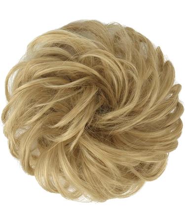 FESHFEN Messy Bun Scrunchie - Synthetic Wavy Curly Chignon Ponytail Hair Extension in Gloden Blonde 22/613# - 38g - Pack of 1 - Buy Online on GoSupps.com