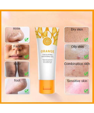 Orange Face Exfoliator Gel Vitamin C Exfoliating Face Scrub Mild Deep Cleansing Exfoliating Face Wash Orange Exfoliating Whitening Gel Scrub Face Body Brigtening Skin (1) - Buy Online on GoSupps.com