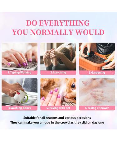 Buy Camellia Orange Short Press-On Nails | Spring Nail Kit for Small Hands - Acrylic Full Cover Gel - Buy Online on GoSupps.com