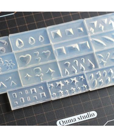 FEIlei 15Pcs Mini Faceted Gem Heart Silicone Molds Nail Art Carving Mold Suitable for DIY Nail Art Decoration Supplies Tool - Buy Online on GoSupps.com