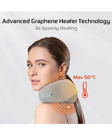 CONQUECO Shiatsu Neck and Back Massager with Heat - Rechargeable Cordless Soft 3D Kneading Beads for Pain Relief - Perfect Gift for Cervical Relaxation at Home or Office - Buy Online on GoSupps.com