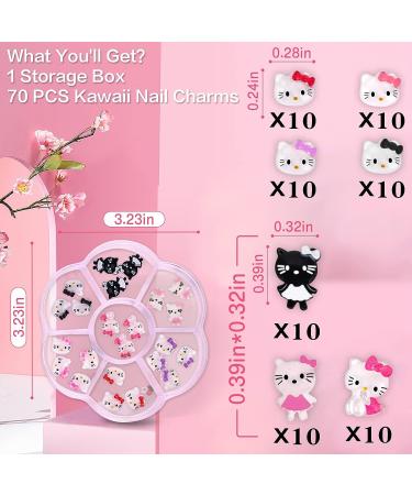 70 PCS Kawaii Nail Charms - 3D Resin Charms for Nail Art Decorations - Buy Online on GoSupps.com