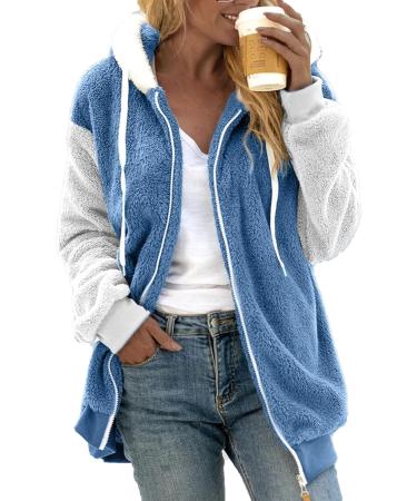 Hanxiulin Women's Fleece Plush Jacket - Warm Oversized Winter Zipper Coat in Multiple Colors - Buy Online on GoSupps.com