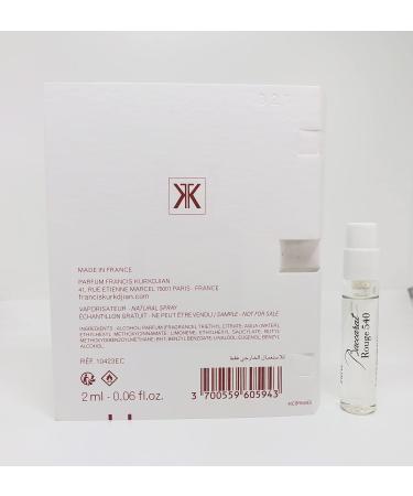 Maison Francis Kurkdjian Baccarat Rouge 540 EXTRAIT de Parfum Vial Sample Spray 2ml/ 0.06oz New 0.06 Fl Oz (Pack of 1) - Buy Online on GoSupps.com