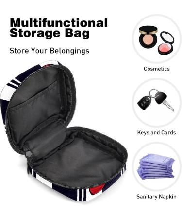 Stylish Women's Period Kit - Cherry Portable Storage Pockets Holder in Black & White Stripes - Buy Online on GoSupps.com