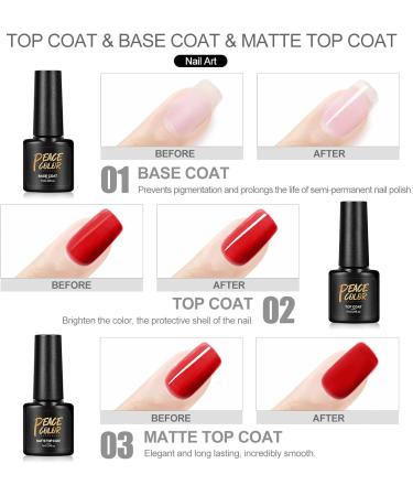 PEACECOLOR 7ML Base and Top Coat Matte Top Coat 15ML Nail Prep Dehydrator and Primer Kit Superior Bonding for Acrylic Set Poly Nail Gel Supplies Set Home DIY Nail Art Use color 200 - Buy Online on GoSupps.com