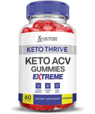 Keto Thrive Keto ACV Gummies 2000MG | Vegan Non-GMO Apple Cider Vinegar with Pomegranate & Beet Juice | 60 Count - Buy Online on GoSupps.com