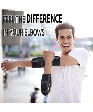 2 Pack Large Elbow Bandages for Tennis | Breathable Anti-Slip Support for Tendinitis & Arthritis Relief - Buy Online on GoSupps.com