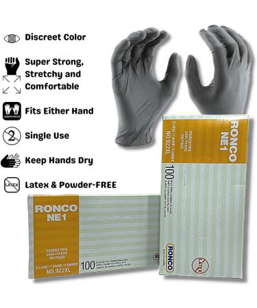 1 BOX XLarge | BLACK Nitrile Gloves RONCO Premium Quality Disposable Gloves | Powder Free | Latex Free | Non-Sterile | Textured Gloves (100 Gloves Per Box) BLACK | 1 BOX XLARGE - Buy Online on GoSupps.com